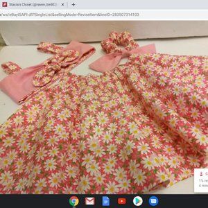 NWOT Handmade 2T Toddler Girl Floral Matching Set